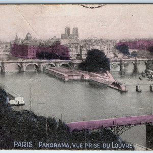 c1900s Paris France Secret Message Crypt Encrypted Code Bridge Vue Louvre  A359