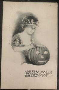 1912 Springfield OH Usa Picture Postcard PPC Cover Wishing You A Good Halloween