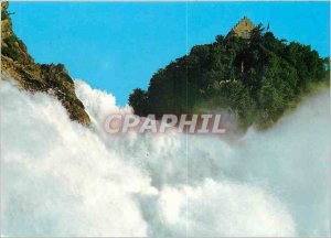 Postcard Modern Rheinfall mit Schlos total laufen Breite 150 m total 21 m hohe