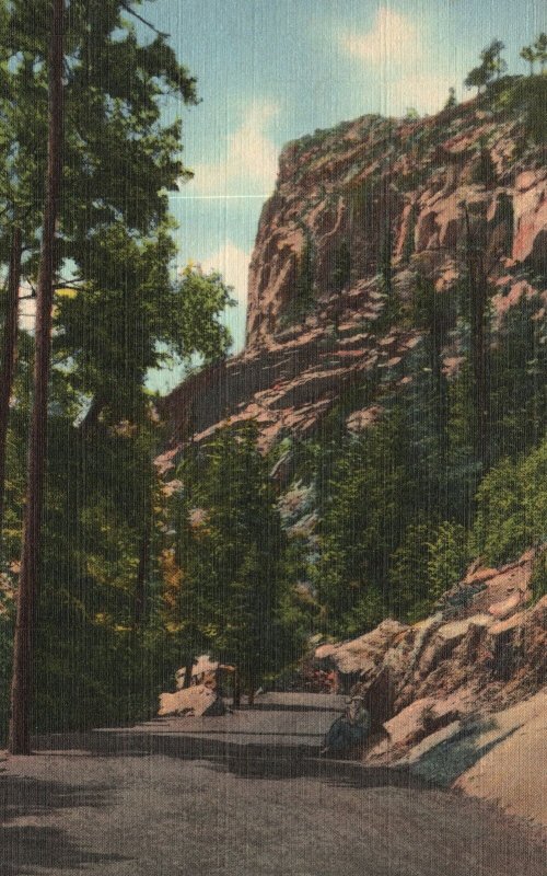 Vintage Postcard 1930's Point Lookout South Cheyenne Canyon Colorado Springs CO 