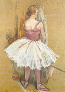 Toulouse Lautrec. Standing Dancer Fine painting, modern English postcard