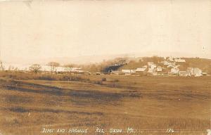 Union ME Railroad Depot & Haskell's Residence RPPC Postcard