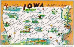 Freetings From Iowa With Map