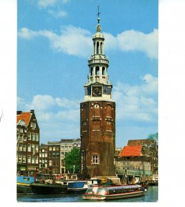 Netherlands - Amsterdam. Oudeschans (canal) with Montelbaans Tower  *CS