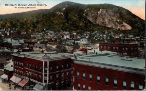 ALBERT THEATRE BERLIN, NH NEW HAMPSHIRE Antique POSTCARD 1910s Aerial KJ4