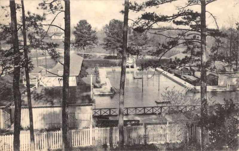 Warm Springs Georgia Public Pool Birdseye View Antique Postcard K68692