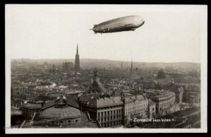Austria 1929 Germany Graf Zeppelin Airship Vienna  RPPC G90836