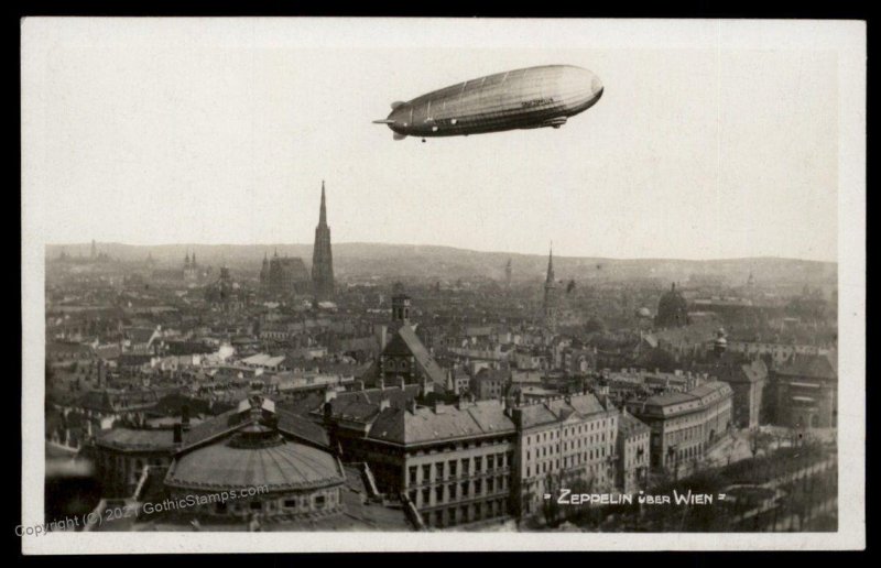 Austria 1929 Germany Graf Zeppelin Airship Vienna  RPPC G90836