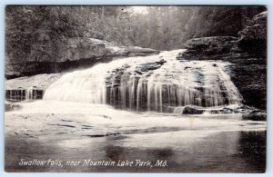 1907 SWALLOW FALLS MOUNTAIN LAKE PARK MD TO FROSTBURG MD LULU MICHAEL POSTCARD