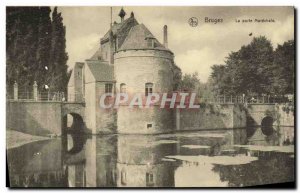 Old Postcard Bruges Gate Marechale