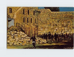 Postcard Simchas Torah At Western Wall By Morris Katz, Jerusalem, Israel