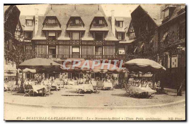 Old Postcard Deauville Fleurie Beach