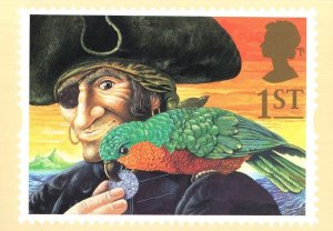 Long John Silver Parrott Pirate Treasure Island Book Limited PHQ Postcard