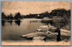 Postcard Kawartha Lakes ON c1905 Bobcaygeon River On Route of The Trent Valley