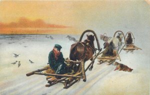 Russia sleds without load by I. M. Prjanichnikoff fine art Tretiakoff gallery