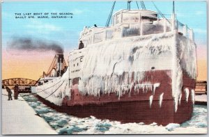 The Last Boat Of The Season Sault Ste. Marie Ontario Canada Postcard