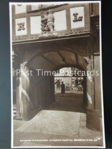 WARWICK Leycester Hospital Entrance to Courtyard - Old RP Postcard by W. Scott