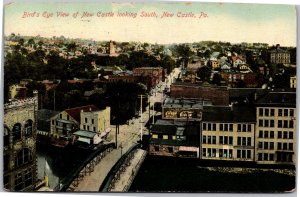 Postcard PA New Castle - Bird's Eye South Coke
