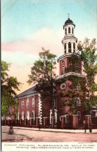 Hand Colored Postcard Christ Church in Alexandria, Virginia~139451
