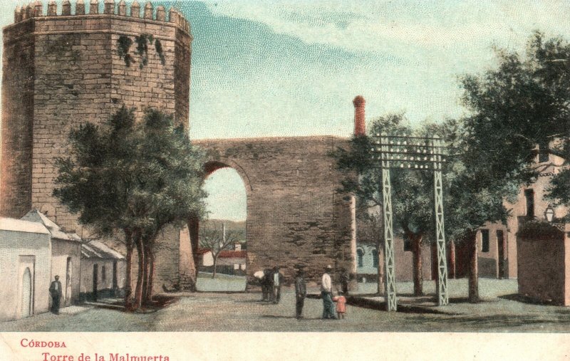 Vintage Postcard Cordoba Torre De La Malmuerta Gate Tower in Córdoba Spain 