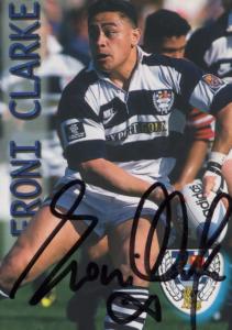 Eroni Clarke Auckland Rugby New Zealand Hand Signed Card Photo