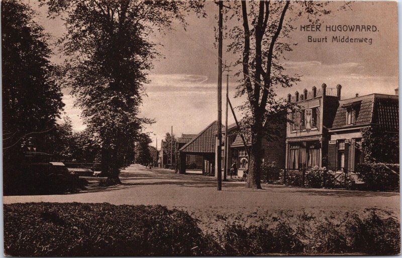 Netherlands Heerhugowaard Buurt Middenweg Vintage Postcard C091