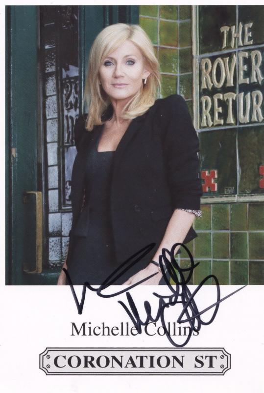 Michelle Collins Coronation Street Hand Signed Cast Card Photo