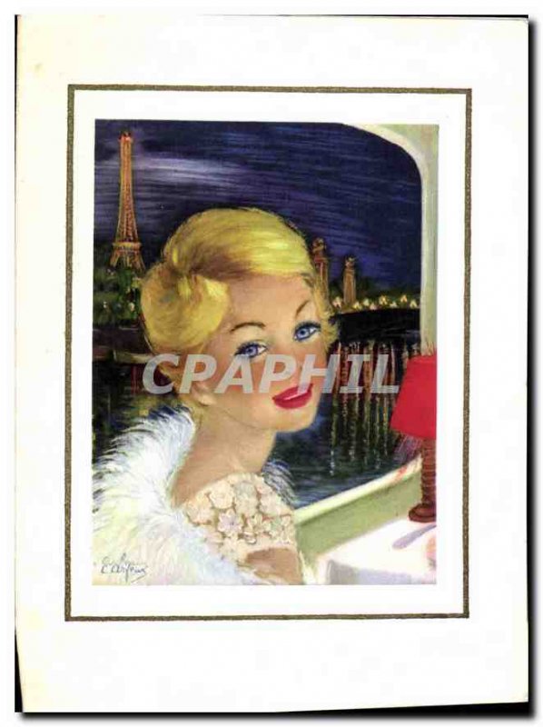 Old Postcard Smiles Paris Tour Eiffel