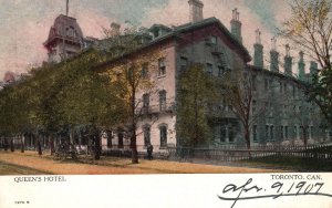 Vintage Postcard 1907 Queens Hotel Building Historic Landmark Toronto Canada