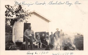 J33/ Charleston Bay Oregon RPPC Postcard c1920 McKenzie Resort Fire  296