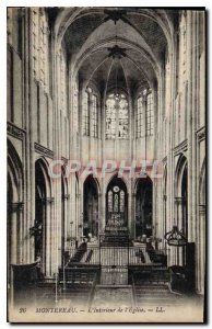 Old Postcard Montereau The church interior