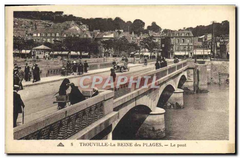 Old Postcard Trouville Queen Beaches Bridge