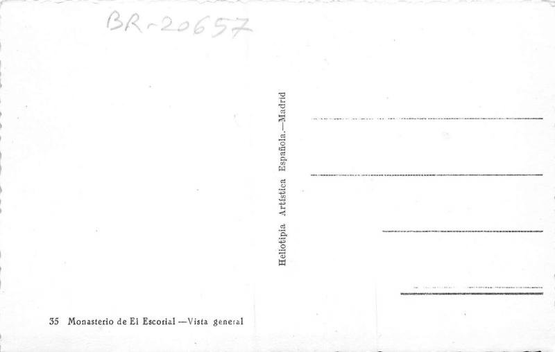 BR20657 Monasterio de el esorial vista generall Spain