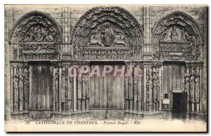 Postcard Old Cathedral of Chartres Royal Portal