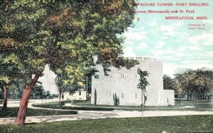 St. Paul MN-Minnesota, Round Tower Fort Snelling Minneapolis Vintage Postcard