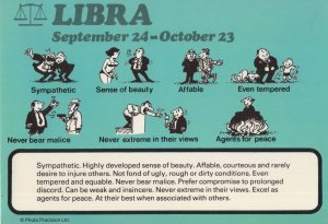 Libra Affable Peaceful Not Malicious Or Extreme Astrology Postcard