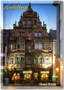 VINTAGE POSTCARD CONTINENTAL SIZE VIEW OF HOTEL RITTER AT HEIDELBERG GERMANY