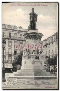 Old Postcard Monument or Grand Lisboa posla Luiz Cameo