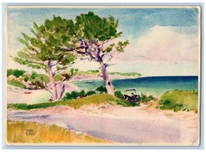 Bermuda Postcard Road Scene John Smith's Bay South Shore 1949 Vintage Posted