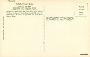 1960s Boulder City Nevada Gold Strike Inn Teich autos postcard 9442