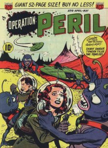 Operation Peril 1950s Comic Book Astronaut Time Travel Rare Postcard