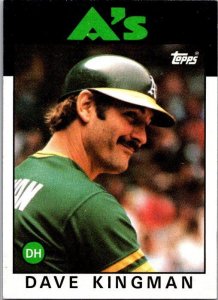 1986 Topps Baseball Card Dave Kingman Oakland Athletics sk10753