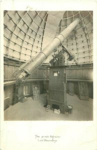 Lick Observatory CA Telescope 36 Refractor, Interior View, Real Photo Postcard