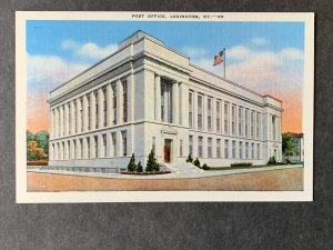 Post Office Lexington KY Linen Postcard H1302082555