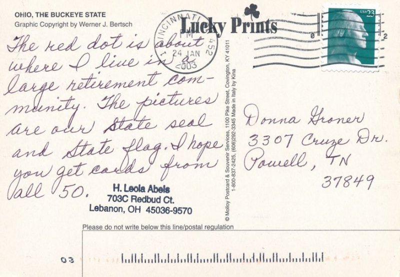 Map of Ohio - State Flag - The Buckeye State - pm 2003