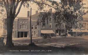 Belfast Maine Colonial Theatre Center Maine Power Real Photo Postcard AA69757