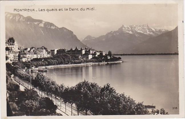 Switzerland Montreux Les quais et la Dent du Midi 1926 Photo