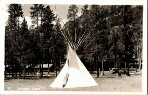 RPPC Pahaska Tepee Resort Cody WY Vintage Postcard K21