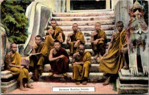 Postcard Burmese Buddist Priests~131906