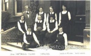 Leslie Cobb, Lewisham Woman's, 2nd Netball Team 1932 - 33, Basketball Unused 